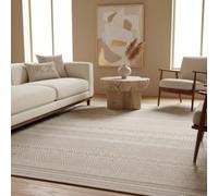 KADIMA DESIGN Tappeto esterno resistente intemperie aspetto etnico resistente UV lavabile robusto pregiato beige 140x200 cm cucina terrazza balcone corridoio testato sostanze nocive | VENTOUX