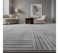 KADIMA DESIGN Tappeto interno & esterno design scandinavo 3D resistente alle intemperie lavabile resistente passatoia argento 80x250 cm balcone terrazza cucina OEKO-TEX | ENGADIN