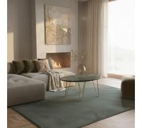 KADIMA DESIGN Tappeto Moderno Colore Uniforme Elegante Facile da Pulire Versatile Lavabile Resistente Pregiato Verde 140x200 cm Camera da Letto Sala da Pranzo Testato per Sostanze Nocive | NECKAR
