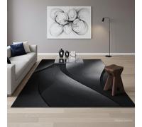 KADIMA DESIGN Tappeto moderno sfumatura moderno facile da pulire senza tempo lavabile resistente robusto nero 140x200 cm sala da pranzo soggiorno adatto riscaldamento a pavimento OEKO-TEX | INN