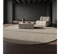 KADIMA DESIGN Tappeto Moderno Tinta unita Nobile Facile da pulire Versatile Lavabile Resistente Pregiato Rotondo Marrone 120x120 cm Camera da letto Sala da pranzo Testato per le sostanze nocive