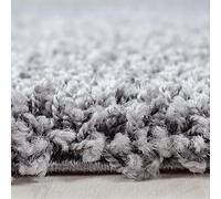 KADIMA DESIGN Tappeto pelo alto a tinta unita elegante confortevole soffice lavabile resistente durevole 30mm pelo rotondo grigio chiaro 120x120 cm camera da letto ad asciugatura rapida | RHEIN