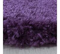 KADIMA DESIGN Tappeto Pelo alto Colore uniforme Elegante Accogliente Morbido Lavabile Resistente Durevole 50mm Pelo Rotondo Viola 80x80 cm Camera da letto Asciugatura rapida | SALZACH