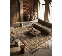 KADIMA DESIGN Tappeto Pelo Corto Design Orientale Classico Facile da Pulire Moderno Lavabile Resistente Durevole Beige 300x400 cm Soggiorno Sala da Pranzo Adatto a Riscaldamento a Pavimento | SELVA