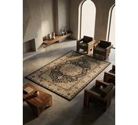 KADIMA DESIGN Tappeto Pelo Corto Design Orientale Classico Facile da Pulire Moderno Lavabile Resistente Durevole Nero 120x170 cm Soggiorno Sala da Pranzo Adatto a Riscaldamento a Pavimento | SELVA