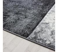 KADIMA DESIGN Tappeto Pelo Corto Quadrettato Moderno Facile da Pulire Lavabile Resistente Durevole Passatoia Grigio 80x300 cm Soggiorno Sala da Pranzo Adatto al Riscaldamento a Pavimento | MONZA