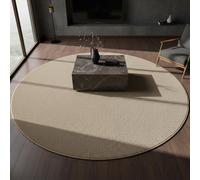 KADIMA DESIGN Tappeto Pelo corto Tinta unita Elegante Facile da pulire Moderno Lavabile Resistente Durevole Rotondo Beige 120x120 cm Soggiorno Sala da pranzo Adatto al riscaldamento a pavimento