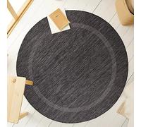KADIMA DESIGN Tappeto rotondo nero 160x160 cm balcone terrazza monocolore uniforme resistente alle intemperie lavabile resistente adatto al riscaldamento a pavimento testato per contaminanti