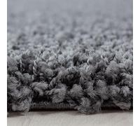 KADIMA DESIGN Tappeto shaggy a tinta unita elegante confortevole soffice lavabile resistente durevole 30mm pelo rotondo grigio 120x120 cm salotto sala da pranzo adatto riscaldamento a pavimento