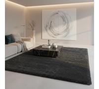 KADIMA DESIGN Tappeto Shaggy Colore uniforme Elegante Accogliente Morbido Lavabile Resistente Durevole 50mm Pelo Grigio 160x230 cm Soggiorno Sala da pranzo Compatibile con riscaldamento a pavimento