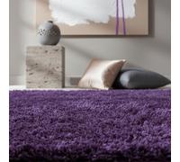 KADIMA DESIGN Tappeto Shaggy Colore uniforme Elegante Accogliente Morbido Lavabile Resistente Durevole 50mm Pelo Viola 120x170 cm Soggiorno Sala da pranzo Compatibile con riscaldamento a pavimento