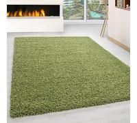 KADIMA DESIGN Tappeto Shaggy Monocromatico Elegante Accogliente Morbido Lavabile Resistente Durevole 30mm Pelo Verde 80x150 cm Soggiorno Sala da Pranzo Adatto per Riscaldamento Radiante | RHEIN
