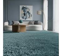 KADIMA DESIGN Tappeto shaggy monocromatico elegante accogliente morbido lavabile resistente durevole 30mm pelo turchese 300x400 cm salotto sala da pranzo adatto riscaldamento a pavimento | SPREE