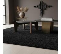 KADIMA DESIGN Tappeto soffice monocromatico senza tempo extra morbido soffice lavabile resistente durevole nero 160x230 cm salotto corridoio OEKO-TEX certificato | SPREE