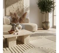 KADIMA DESIGN Tappeto Soggiorno 3D Scandinavo Boho Extra Morbido Soffice Lavabile Resistente Durevole Passatoia Beige 80x250 cm Soggiorno Corridoio OEKO-TEX Certificato | RIGI