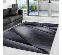 KADIMA DESIGN Tappeto soggiorno astratto, facile da pulire, elegante, lavabile, durevole, resistente, nero 120x170 cm, camera da letto, salotto, OEKO-TEX, adatto per riscaldamento a pavimento