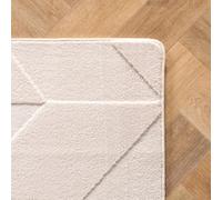 KADIMA DESIGN Tappeto soggiorno geometrico facile da mantenere elegante lavabile microfibra crema 160x230 cm camera da letto soggiorno OEKO-TEX adatto riscaldamento a pavimento | LAVAREDO