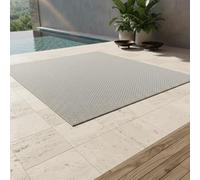 KADIMA DESIGN Tappeto terrazza uni moderno resistente intemperie facile manutenzione lavabile robusto grigio 200x290 cm terrazza giardino adatto riscaldamento a pavimento OEKO-TEX | MALOJA