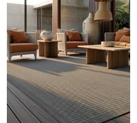 KADIMA DESIGN Tappeto Tessuto piatto Esterno Tinta unita Elegante Impermeabile Resistente ai raggi UV Lavabile Resistente Durevole Nero 120x170 cm Terrazza Cucina Robot aspirapolvere adatto | ORIANA