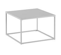 KADIMA DESIGN Tavolino da salotto, 60 x 60 x 40 cm, in metallo, colore bianco industriale, tavolino quadrato