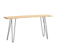 KADIMA DESIGN Tavolo consolle 150 x 36 x 75 cm in legno massello di acacia con gambe forcine per capelli, sottile e moderno, struttura in metallo, tavolo da corridoio lungo alto