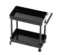 Kadimendium Mini Carrello Porta Attrezzi a 2 Livelli, Durevole Officina Mobile per Modello in Scala 1/8 1/10 /12/16 in Metallo Blu (Nera)