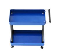 Kadimendium Mini Carrello Porta Attrezzi a 2 Livelli, Durevole Officina Mobile per Modello in Scala 1/8 1/10 /12/16 in Metallo Blu (Blu)