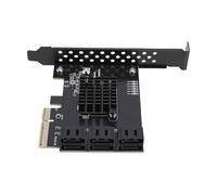 Kadimendium Scheda di Espansione Serial ATA 3.0 PCI-E 4X con 6 Porte per un Rapido Accesso Ai Dati e Crescita dello Spazio di Archiviazione Staffa a Basso Profilo Inclusa