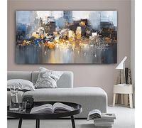 KADING Astratta Citt脿 Edificio Pioggia Barca Paesaggio Dipinto Su Tela Poster Stampe Wall Art Picture Home Decor per Soggiorno 70x125cm(28x49in) Con Cornice