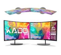 Kado - Set di 2 altoparlanti integrati curvi da 27 pollici 1500R 1920 x 1080 per computer a 75 Hz con montaggio VESA HDMI per giochi da ufficio (C27 Dual Series)
