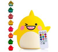 Kadoing® Luce Notturna Baby Squalo (Grande) - Ricaricabile con funzione touch e telecomando - Lampada LED per neonati e bambini - Regalo nascita - Cameretta - Compleanno - Giocattolo educativo