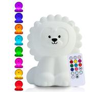 Kadoing® Luce Notturna Leone (Grande) - Ricaricabile con funzione touch e telecomando - Lampada LED per neonati e bambini - Regalo nascita - Cameretta - Compleanno - Giocattolo educativo