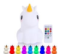 Kadoing® Luce Notturna Unicorno (Grande) - con Funzione Touch e Telecomando - Ricaricabile - Regalo di Nascita - Maternità - Asilo - Compleanno - Cameretta - Giocattolo - Lampada LED