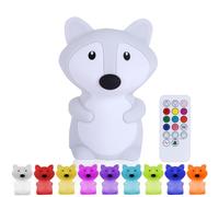 Kadoing® Luce Notturna Volpe (Grande) - Ricaricabile con funzione touch e telecomando - Lampada LED per neonati e bambini - Regalo nascita - Cameretta - Compleanno - Giocattolo educativo