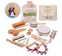 Kadoing® Set Strumenti Musicali Bambini 18 Pezzi in Legno - Giocattoli educativi Montessori - Giochi Musicali per Bambini - Regalo Musica per l'infanzia