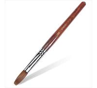 Kads - Pennello per nail art, in acrilico, con manico in legno rosso, spazzola per unghie, strumento per manicure, setole di martora