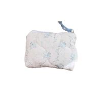 KADSXIYA Borsa portamonete in cotone trapuntato con cuciture a fiore carino piccole borse per il trucco portamonete, Azzurro chiaro