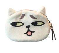 KADSXIYA Carino gatto faccia auricolare sacchetto piccolo portafoglio portamonete con espressione interessante, Piccolo imbarazzante