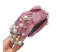 KADSXIYA Cerchietto per capelli con nodo turba largo per ragazze per lavare il viso Criss per capelli con perle incrociate