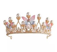 KADSXIYA Cerchietto per capelli con strass e perle per capelli a forma di farfalla e corona alla