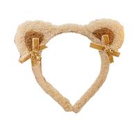 KADSXIYA Cerchietto per capelli in peluche con orecchie di gatto con campanelle, per lavare il viso