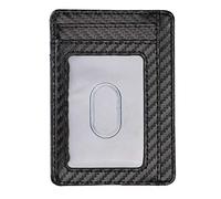 KADSXIYA Portafogli minimalisti per uomini e donne RFID tasca frontale portafoglio porta carte in pelle, Fibra di carbonio nera.