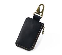 KADSXIYA Portafoglio in pelle vintage con cerniera, borsa portachiavi multi funzionale alla moda, nero