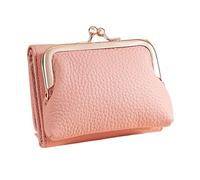KADSXIYA Portafoglio sottile da donna con finestra trasparente e tasca portamonete in PU porta carte, Rosa