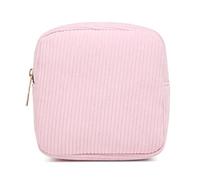 KADSXIYA Portamonete in velluto a coste da donna, piccolo astuccio per cosmetici, tasca con cerniera, Rosa