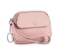 KADSXIYA Pratica tasca portamonete con cerniera porta carte di credito essenziale per gli individui, Rosa