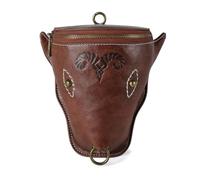 KADSXIYA Pu Medievale Fauxs Leather Belt Pouch Purse Medioevo Portamonete Portatile, Borsa marrone, As derailed discription