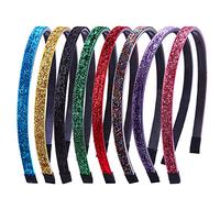 KADSXIYA Set di 8 cerchietti per capelli da donna, colorati, colorati, con lustrini, antiscivolo, per capelli, bandana, festival, danza, feste, copricapo regalo