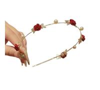 KADSXIYA Versatile fascia floccata a forma di rosa copricapo con perla elegante fascia per capelli