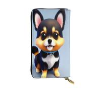 KadUe Card Love Fancy Puppy Portafoglio da donna in pelle alla moda, con scomparti multipli per carte e contanti carte di credito, Nero , Taglia unica, Contemporaneo
